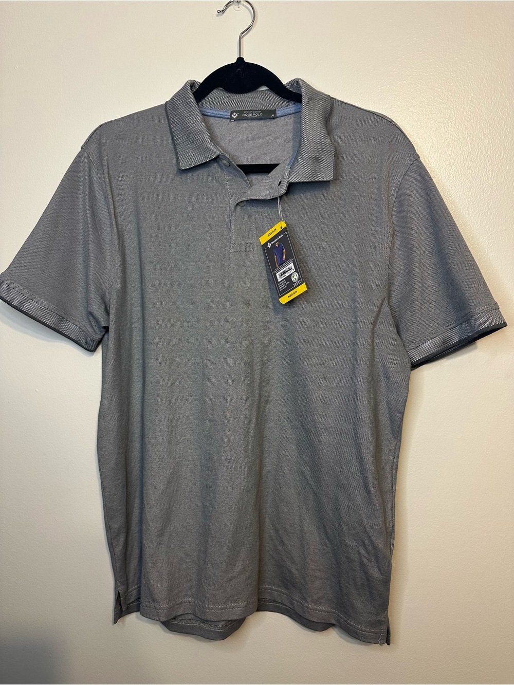 Men's Gray Polo Shirt with Performance Knit